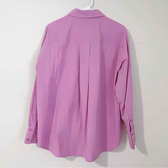 ⭕️ ZARA Shirt Long Sleeve Pink Medium - Picture 3 of 6